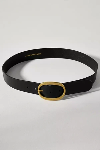 By Anthropologie Oval Buckle Belt In Black