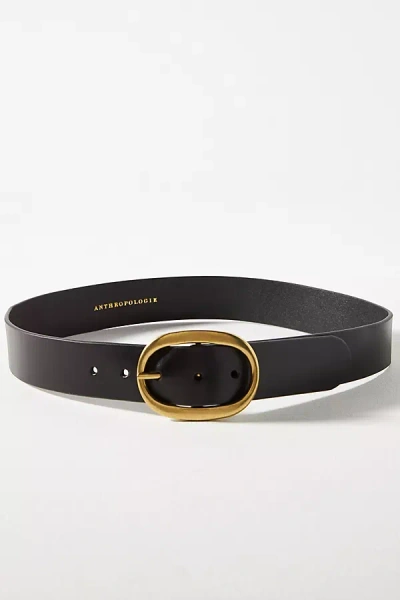 By Anthropologie Oval Buckle Belt In Black