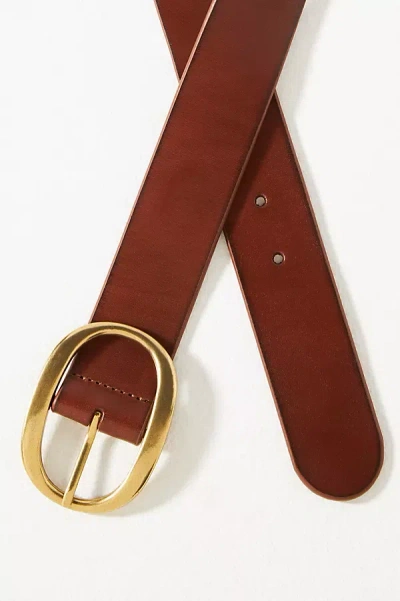 By Anthropologie Oval Buckle Belt In Brown