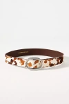 By Anthropologie Oval Buckle Belt In White