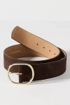 By Anthropologie Oval Buckle Leather Belt In Brown