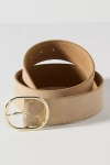 By Anthropologie Oval Buckle Leather Belt In Neutral