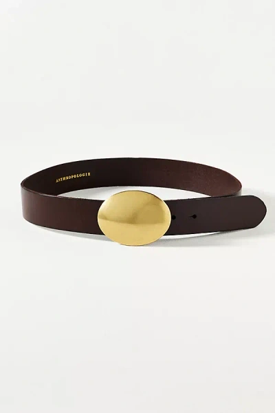 By Anthropologie Oval Plaque Belt In Brown
