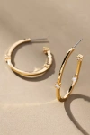 By Anthropologie Oval Sparkle Hoop Earrings In Gold