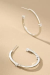 By Anthropologie Oval Sparkle Hoop Earrings In Silver