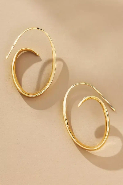 By Anthropologie Oval Spiral Hoop Earrings In Gold