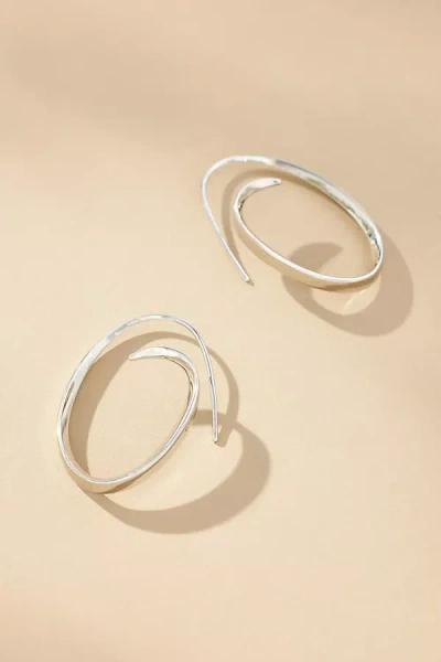 By Anthropologie Oval Spiral Hoop Earrings In Metallic
