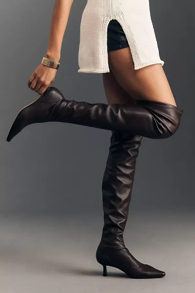 By Anthropologie Over-the-knee Stretch Boots In Brown