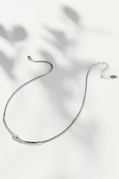 By Anthropologie Overlap Tube Necklace In Silver