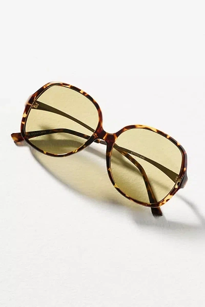 By Anthropologie Oversize Circle Sunglasses In Brown