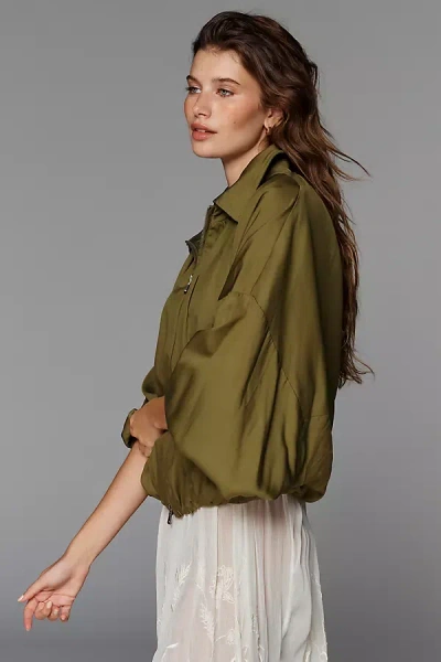By Anthropologie Oversized Bubble Jacket In Green