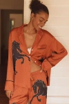 By Anthropologie Oversized Button-front Pyjama Shirt In Brown