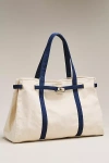 By Anthropologie Oversized Canvas Slouchy Tote In Blue