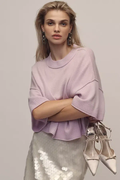 By Anthropologie Oversized Cashmere T-shirt In Purple