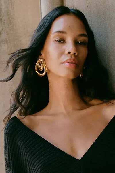 By Anthropologie Oversized Double Hoop Earrings In Gold