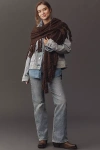 By Anthropologie Oversized Fringe Wrap In Brown