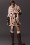 By Anthropologie Oversized Fringe Wrap In Pink