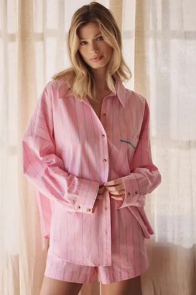 By Anthropologie Oversized Pajama Shirt In Pink