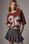 By Anthropologie Oversized Sporty Tee In Red