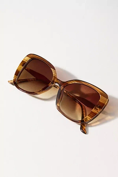By Anthropologie Oversized Square Sunglasses In Brown