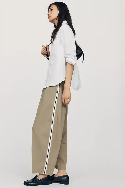 By Anthropologie Oversized Track Trousers Pants In Beige