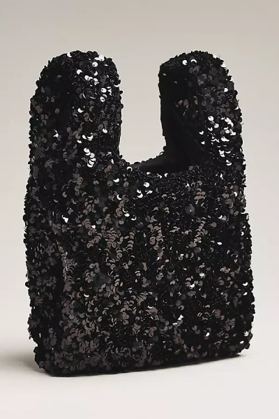 By Anthropologie Paillette Sequin Bag In Black