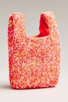 By Anthropologie Paillette Sequin Bag In Orange