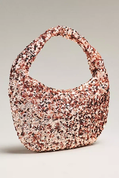 By Anthropologie Paillette Sequin Crescent Bag In Pink