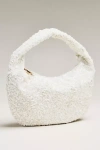 By Anthropologie Paillette Sequin Crescent Bag In White