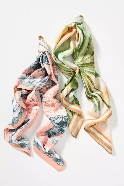 By Anthropologie Palm Printed Hair Scarves, Set Of 2
