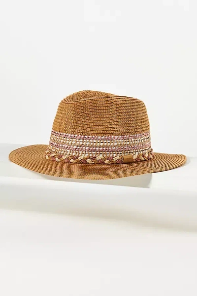 By Anthropologie Panama Ribbon Fedora In Neutral