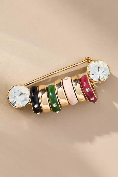 By Anthropologie Paperclip Donut Charm Brooch In Multi