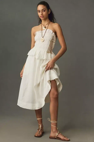 anthropologie white linen dress Feminine Linen Look, Dress is Reformation purchased at Anthropologie.  Earrings are Anthropologie. Clogs are by Kurier. , #ootd #fashionover50  #anthropologie -#reformation #kurier