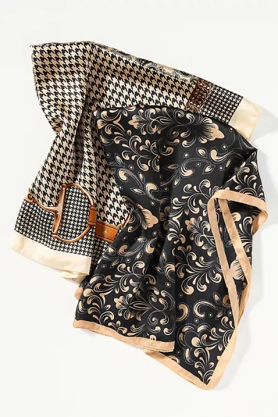 By Anthropologie Patterned Hair Scarves, Set Of 2 In Black