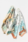 By Anthropologie Patterned Hair Scarves, Set Of 2 In Blue