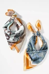 By Anthropologie Patterned Hair Scarves, Set Of 2 In Blue