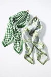 By Anthropologie Patterned Hair Scarves, Set Of 2 In Green