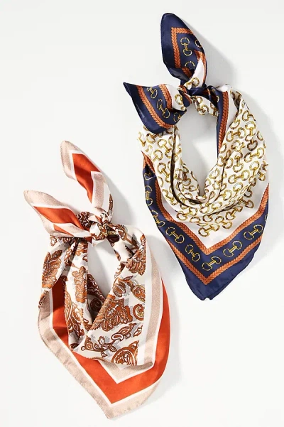 By Anthropologie Patterned Hair Scarf In Orange