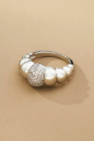 By Anthropologie Pavé Ball Ring In Silver