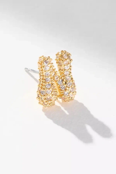 By Anthropologie Pavé Bubble Letter Monogram Earrings In Multicolor