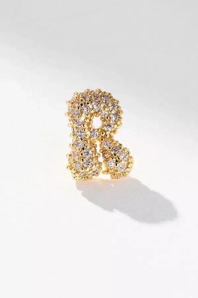 By Anthropologie Pavé Bubble Letter Monogram Earrings In Multicolor