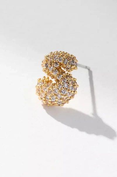 By Anthropologie Pavé Bubble Letter Monogram Earrings In Multicolor