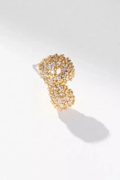 By Anthropologie Pavé Bubble Letter Monogram Earrings In Multicolor