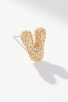 By Anthropologie Pavé Bubble Letter Monogram Earrings In Multicolor