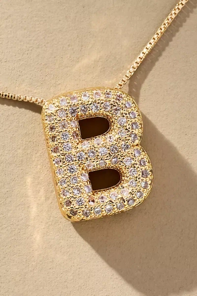 By Anthropologie Pavé Bubble Letter Monogram Necklace