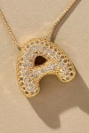 By Anthropologie Pavé Bubble Letter Monogram Necklace