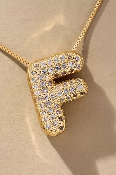 By Anthropologie Pavé Bubble Letter Monogram Necklace