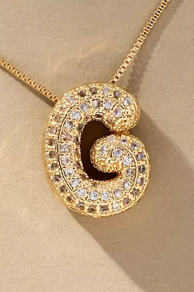 By Anthropologie Pavé Bubble Letter Monogram Necklace