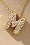 By Anthropologie Pavé Bubble Letter Monogram Necklace