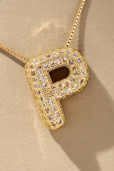 By Anthropologie Pavé Bubble Letter Monogram Necklace